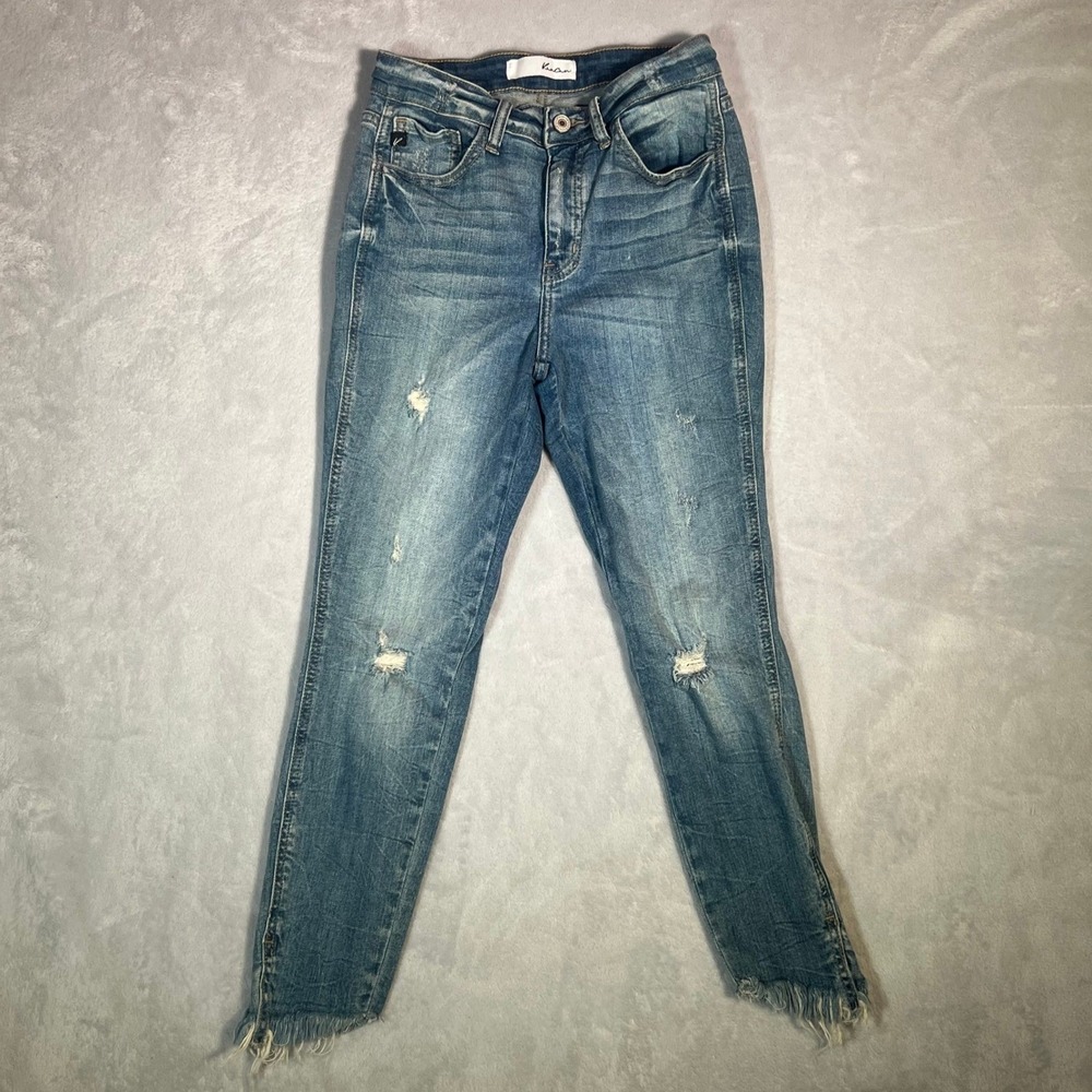 KanCan‎ Jeans Womens 5/26 High Rise Distressed Skinny Medium Wash Frayed Hem
